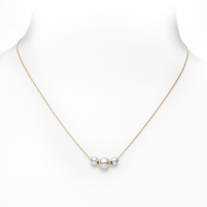 Pearls in Motion Akoya Cultured Pearl Necklace in 18K Yellow Gold