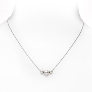 Pearls in Motion Akoya Cultured Pearl Necklace in 18K White Gold