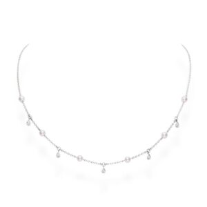 Akoya Cultured Pearl and Diamond Necklace