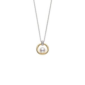 Akoya Cultured Pearl Pendant – 6mm, A+ Quality, 18K Yellow and White Gold