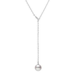 Akoya Cultured Pearl Drop Pendant in 18K White Gold