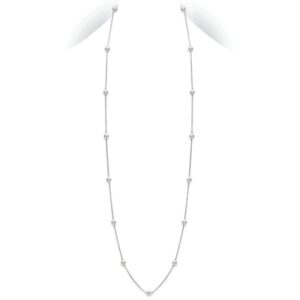 32" Akoya Cultured Pearl Station Necklace in White Gold