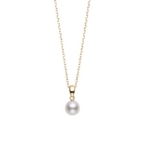 Akoya Cultured Pearl Pendant in 18K Yellow Gold – 7mm, A Quality