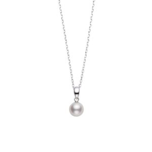 Akoya Cultured Pearl Pendant in 18K White Gold – 7mm, A Quality