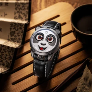 Konstantin Chaykin Panda Titanium Watch, 40mm Titanium and Carbon Fibre - Black Alligator Strap