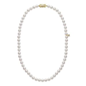 18" Akoya Cultured Pearl Strand Necklace in 18K Yellow Gold – 6.5x6mm, A Quality