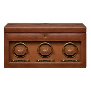 Brogue Triple Winder With Storage - Burnished Brown