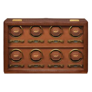 Brogue 8 Piece Watch Winder - Burnished Brown