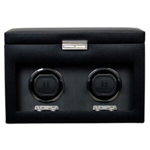 Oxford Double Watch Winder with Storage - Oxford Black