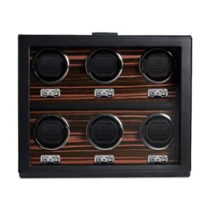 Macassar 6 Piece Watch Winder - Macassar Black