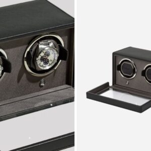 Cub Double Watch Winder with Cover - Black