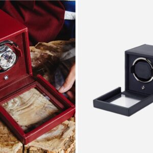 Cub Single Watch Winder with Cover - Navy