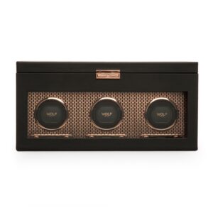 Axis Triple Watch Winder With Storage - Copper