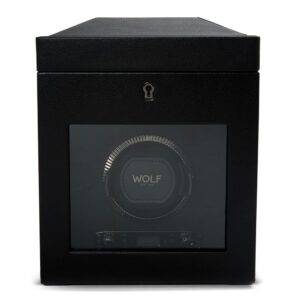 British Racing Single Watch Winder with Storage - Black