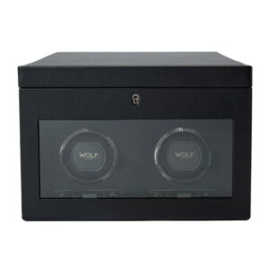 British Racing Double Watch Winder with Storage - Black